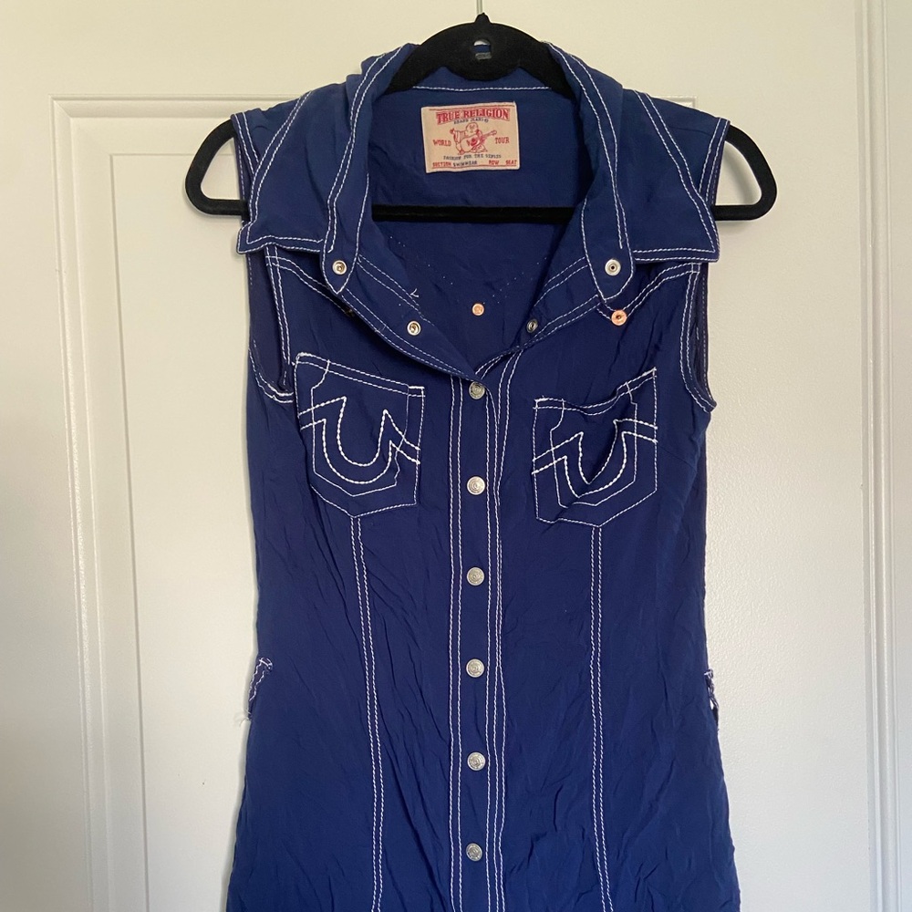 True Religion Western-Style Denim Swim Shirt